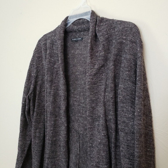 Eileen Fisher Marled Gray Open Front Knit Cardigan - Size Small - Picture 2 of 9